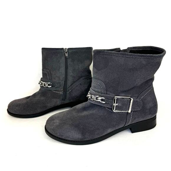 VIONIC | Gray Crescent Suede Chain & Buckle Orthotic Ankle Boot | Women's 6.5 - Picture 3 of 10